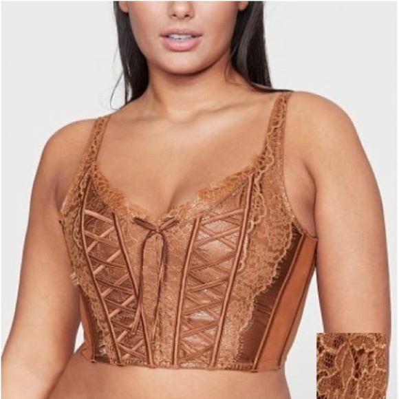 NEVER WORN VICTORIA SECRET ANGELS LACED UP CORSET BRA TOP - Picture 1 of 4